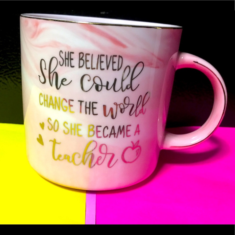 VILIGHT Pink Coffee Mug Great Teacher Gift NEW